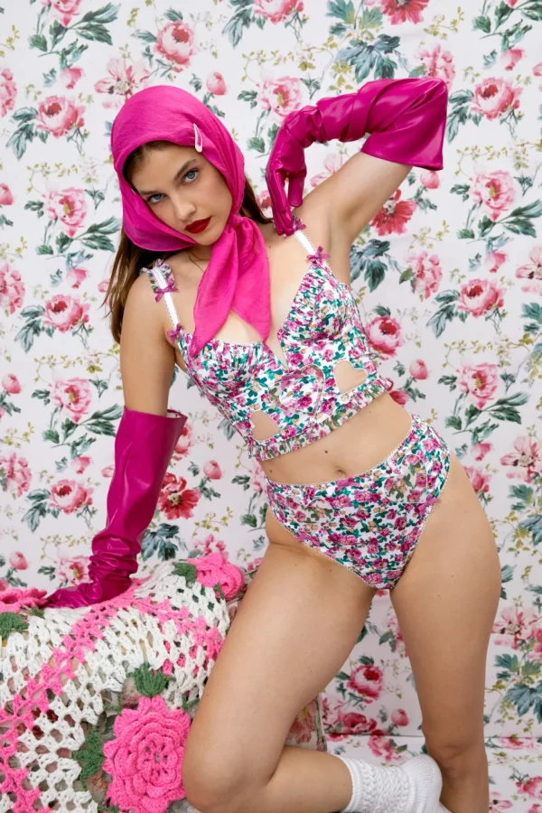 Best For Love & Lemons Heart Bloom Bustier Pink