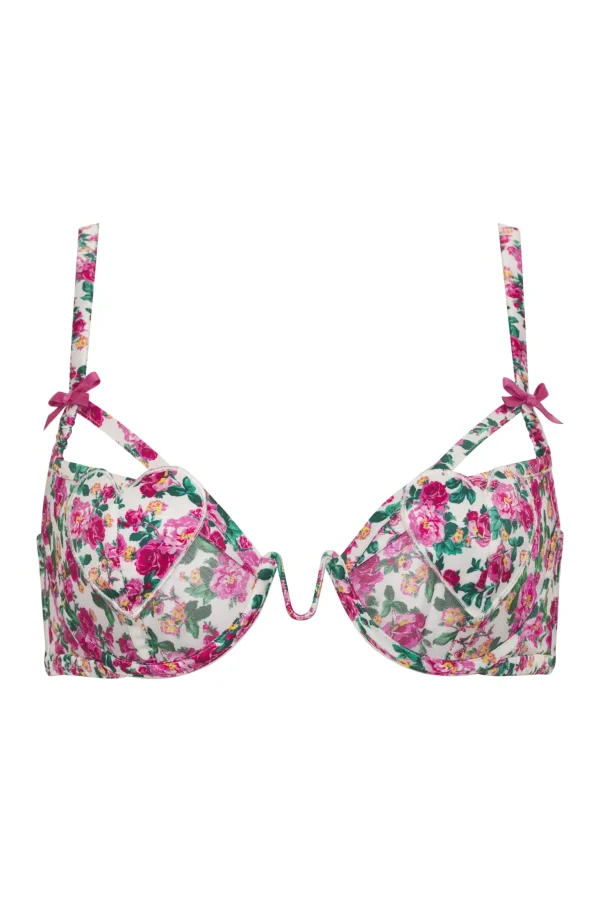 Hot For Love & Lemons Heart Bloom Underwire Bra Pink