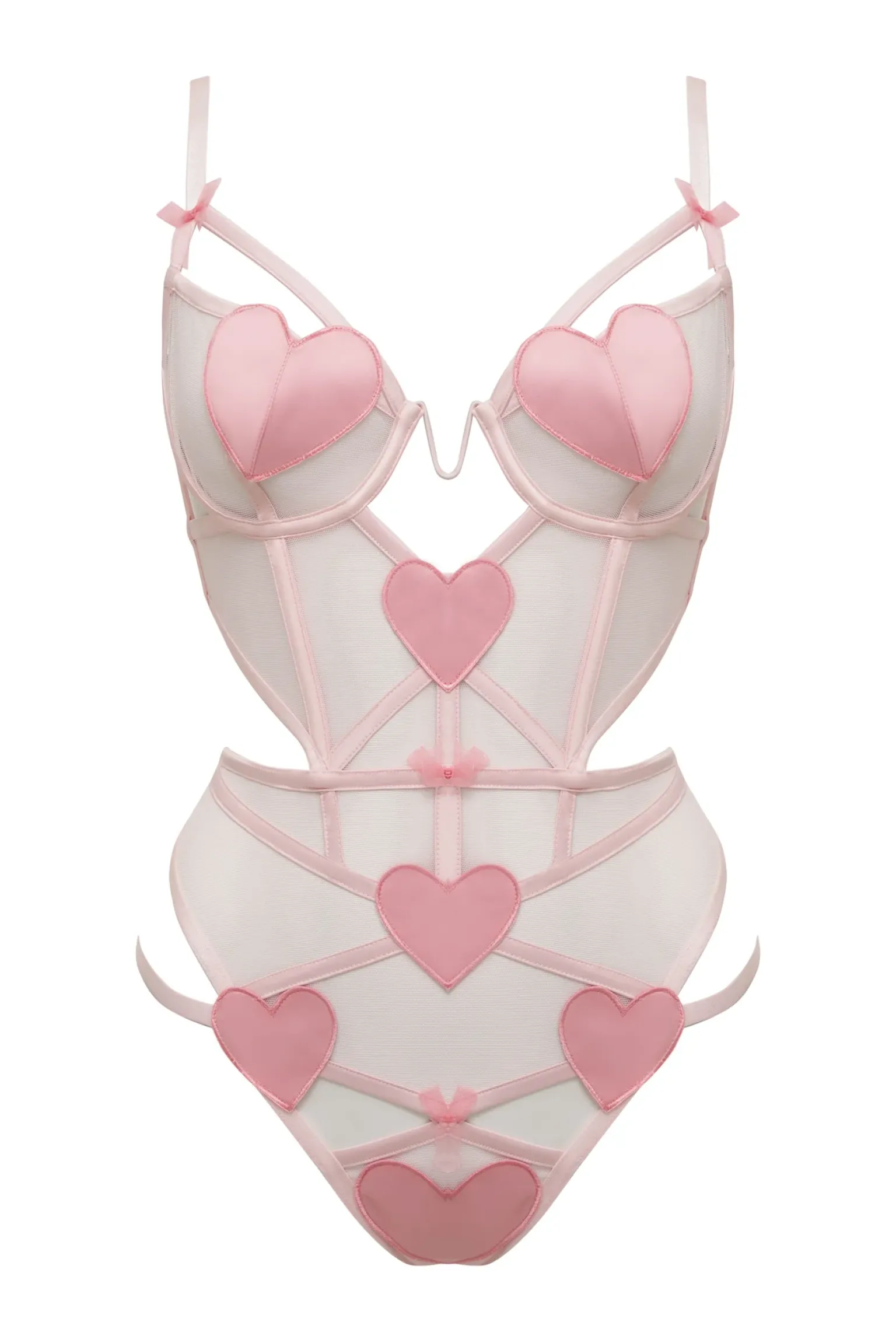heart_bodysuit_4.webp Online For Love & Lemons Heart Bodysuit Pink