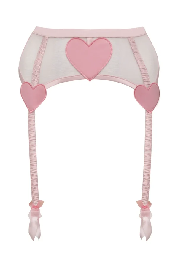 Hot For Love & Lemons Heart Garter Belt Pink