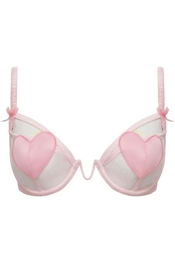 Sale For Love & Lemons Heart Underwire Bra Pink