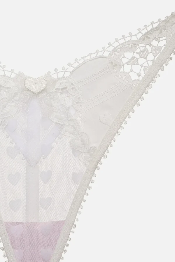 Flash Sale For Love & Lemons Heart Window Thong Panty White
