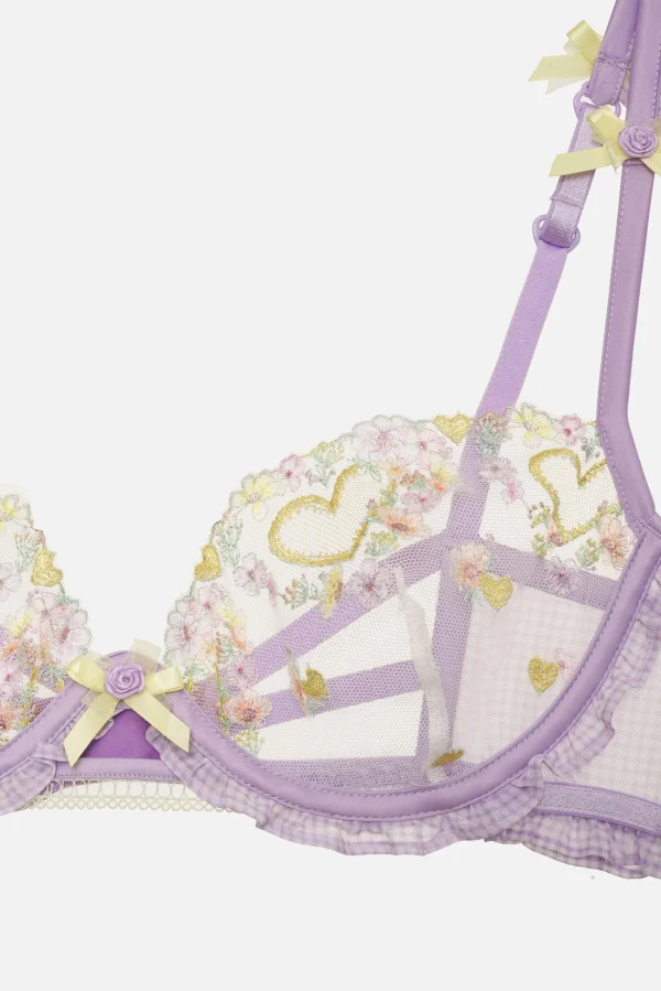 Shop For Love & Lemons Heart Wreath Underwire Bra Yellow