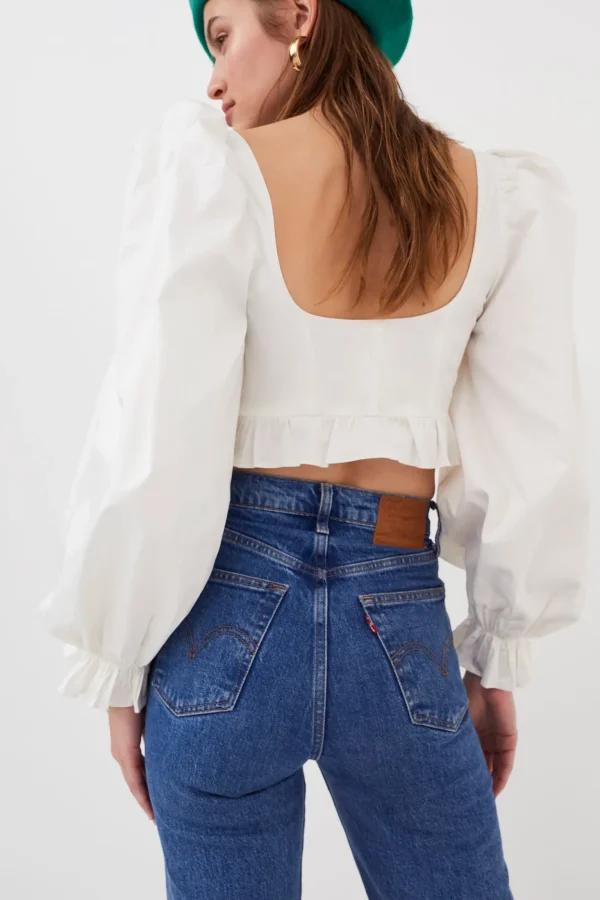 Shop For Love & Lemons Heather Crop Top White