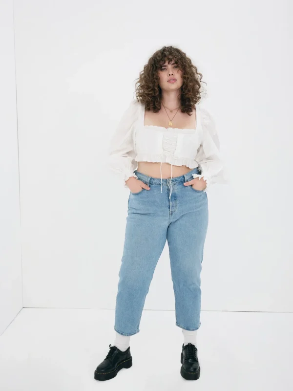Shop For Love & Lemons Heather Crop Top White
