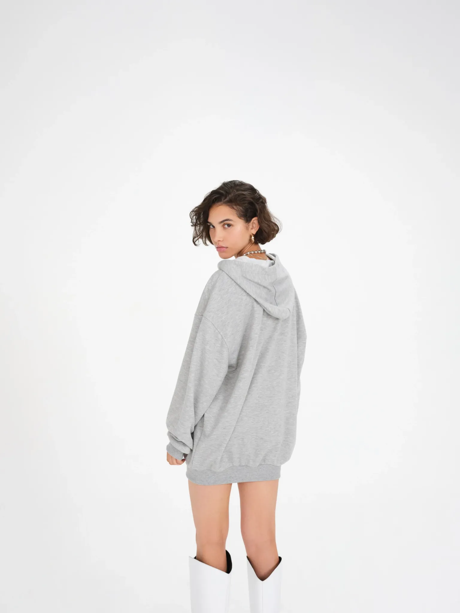 hooded_sweatshirt_3.webp Shop For Love & Lemons Hooded Sweatshirt Grey
