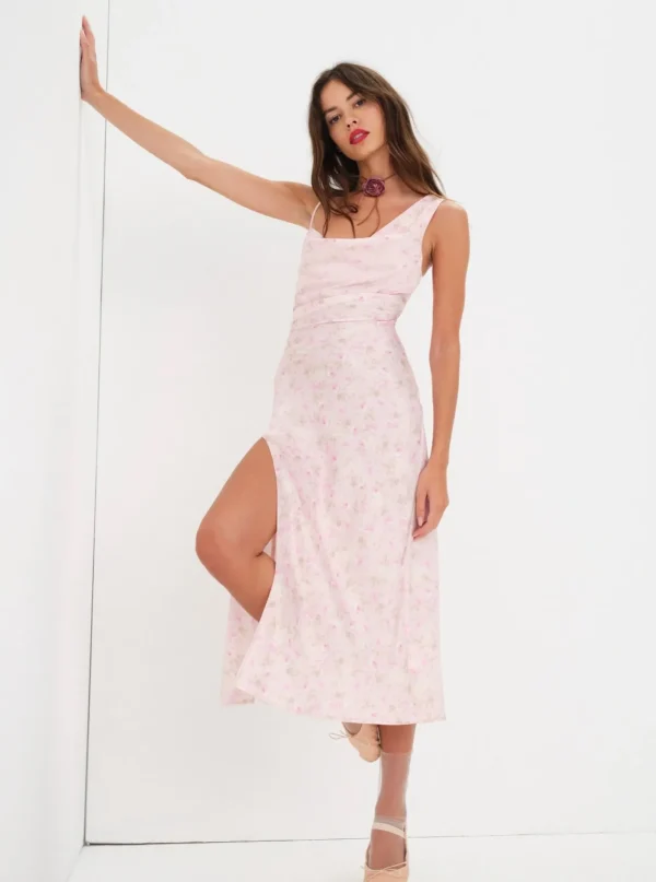 Online For Love & Lemons Ilana Midi Dress Pink