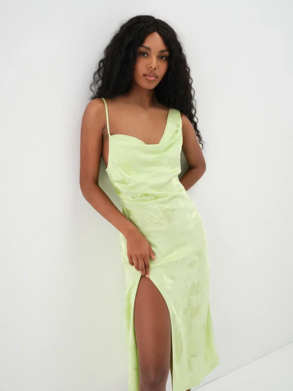 New For Love & Lemons Ilana Midi Dress Green