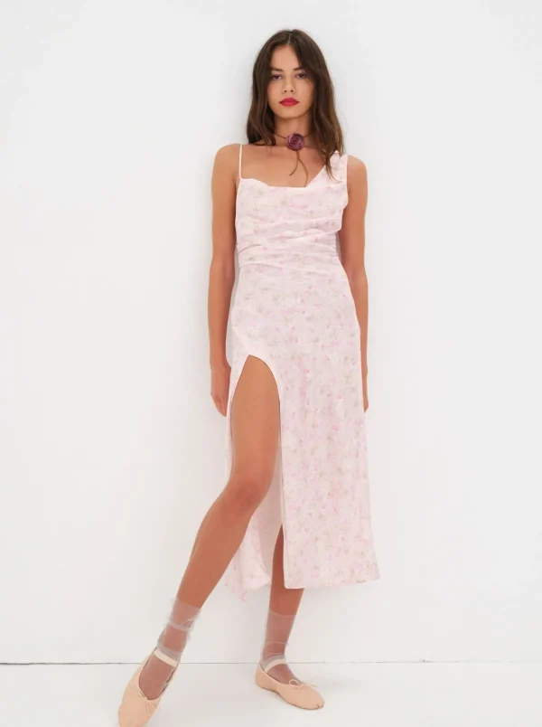 Online For Love & Lemons Ilana Midi Dress Pink