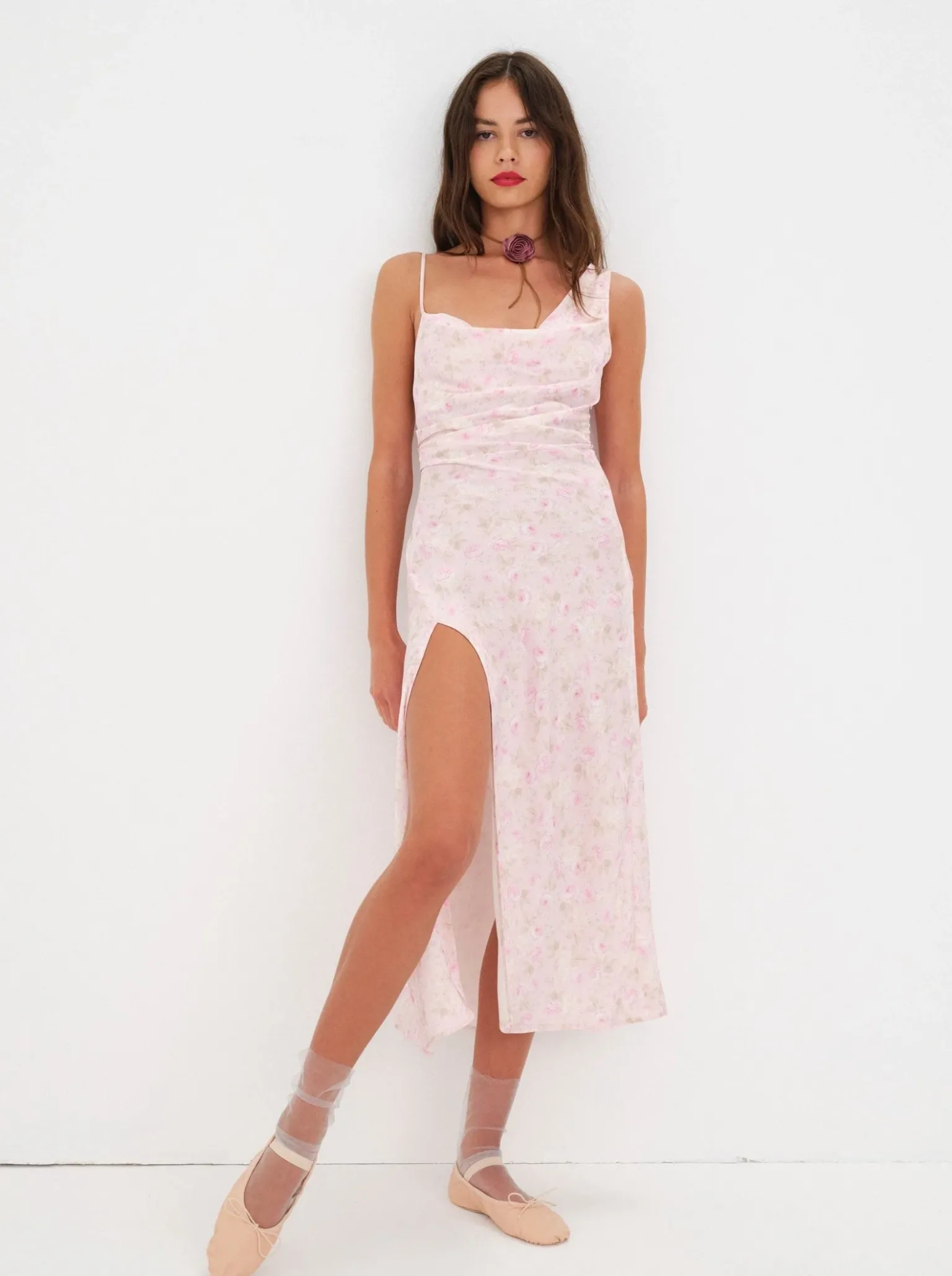 ilana_midi_dress_2.webp Online For Love & Lemons Ilana Midi Dress Pink