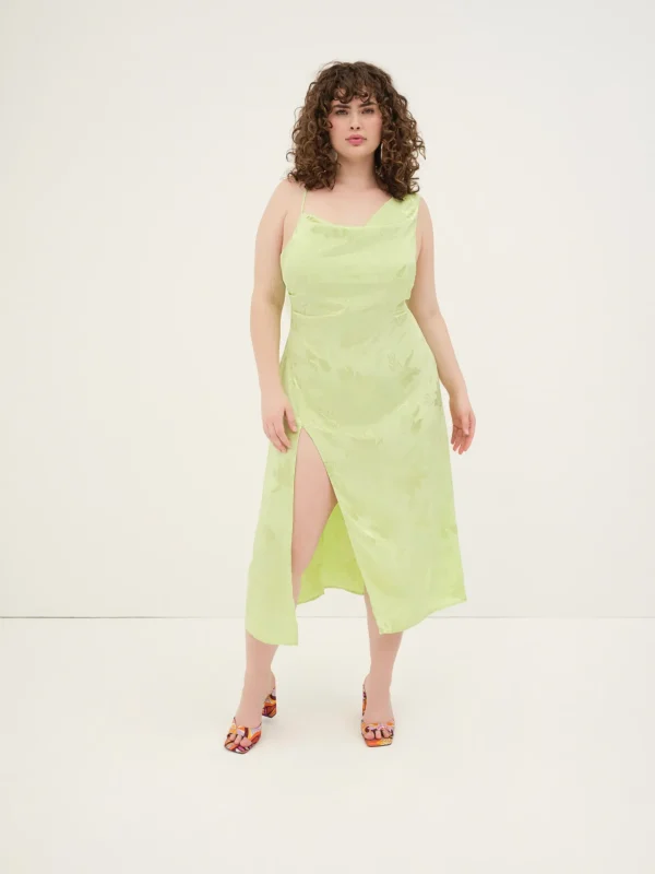 New For Love & Lemons Ilana Midi Dress Green