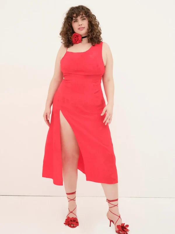Discount For Love & Lemons Ilana Midi Dress Red