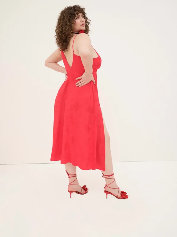 Discount For Love & Lemons Ilana Midi Dress Red