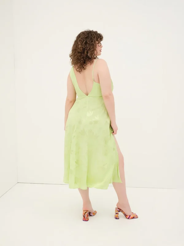 New For Love & Lemons Ilana Midi Dress Green