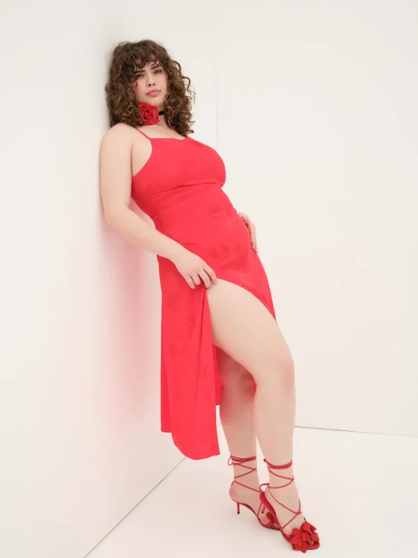 Discount For Love & Lemons Ilana Midi Dress Red