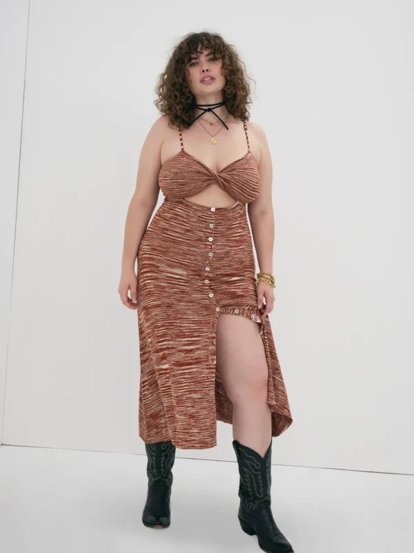 Best Sale For Love & Lemons Isabela Midi Dress Neutral