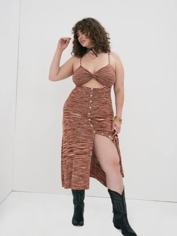 Best Sale For Love & Lemons Isabela Midi Dress Neutral