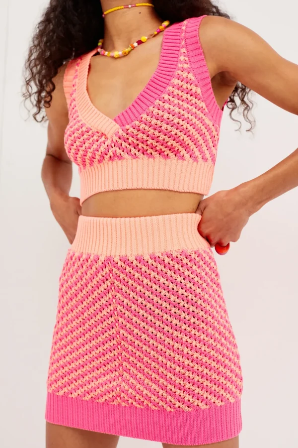 Discount For Love & Lemons Jacinda Mini Skirt Pink