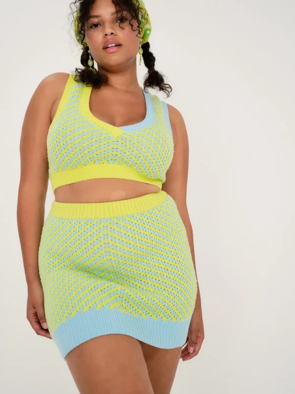 New For Love & Lemons Jacinda Mini Skirt Green