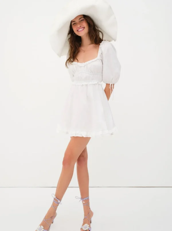 Online For Love & Lemons Jackson Mini Dress White