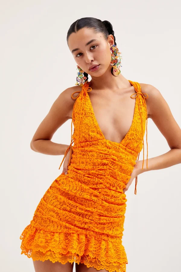 Store For Love & Lemons Jamie Mini Dress Orange