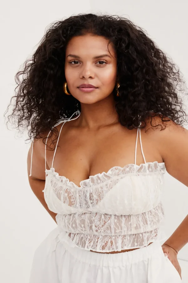 Outlet For Love & Lemons Jules Crop Top Ivory