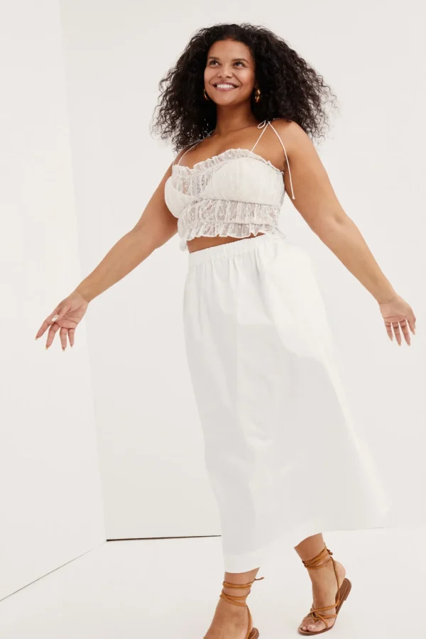 Outlet For Love & Lemons Jules Crop Top Ivory