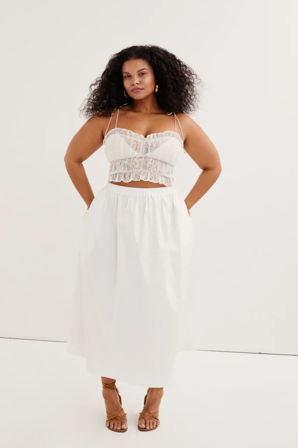 Outlet For Love & Lemons Jules Crop Top Ivory