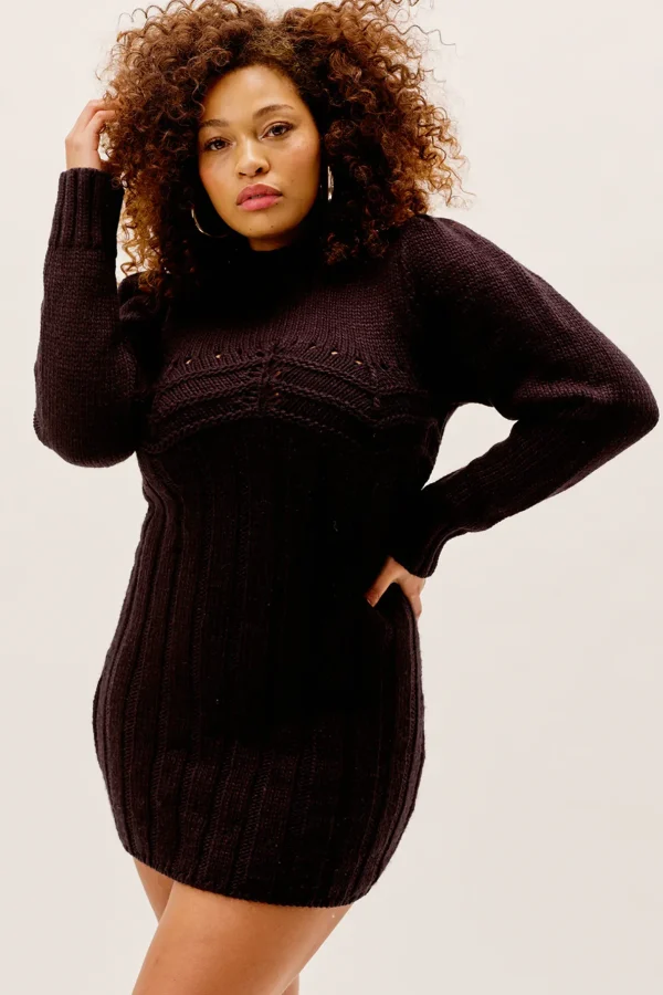 Best Sale For Love & Lemons Jules Sweater Dress Black