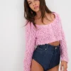 Clearance For Love & Lemons June Cropped Sweater Pink