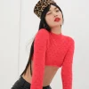 Hot For Love & Lemons Katana Cropped Sweater Red