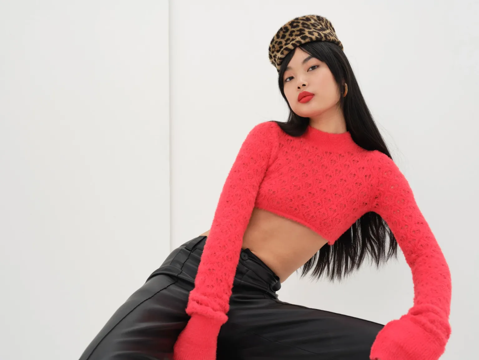 katana_cropped_sweater_1.webp Hot For Love & Lemons Katana Cropped Sweater Red