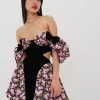 New For Love & Lemons Kate Mini Dress Black