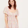 New For Love & Lemons Kennedy Mini Dress Pink