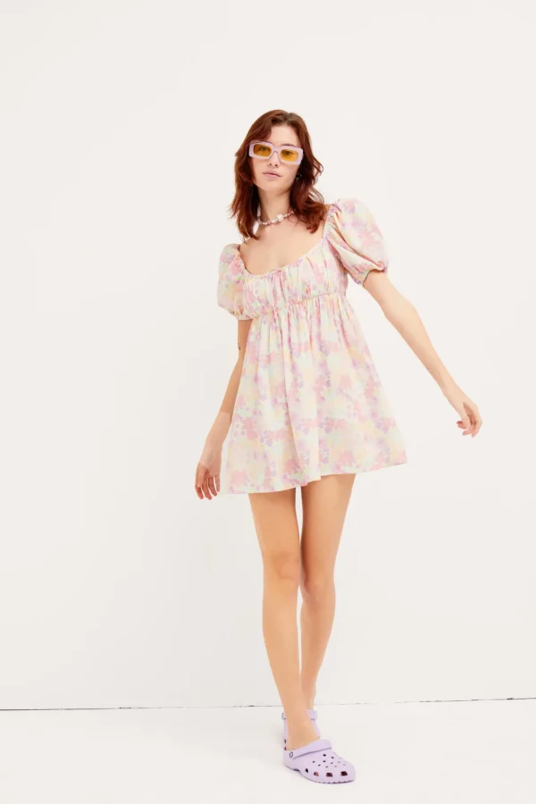 New For Love & Lemons Kennedy Mini Dress Pink