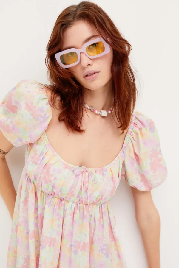 New For Love & Lemons Kennedy Mini Dress Pink