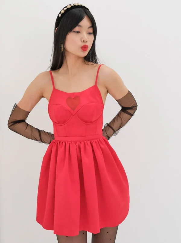 Best For Love & Lemons Lauren Mini Dress Red