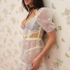 Cheap For Love & Lemons Lavender Meadows Embroidery Slip Dress Yellow