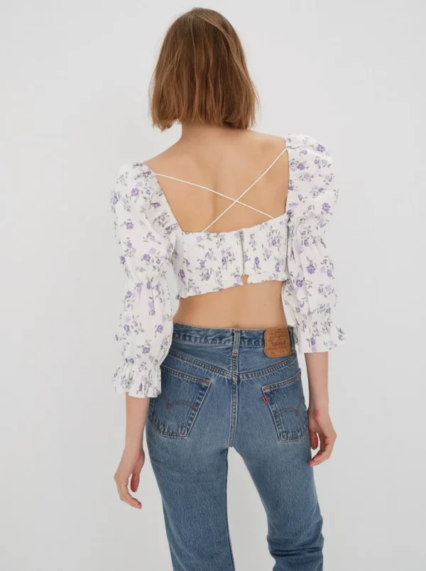Discount For Love & Lemons Leslie Blouse White