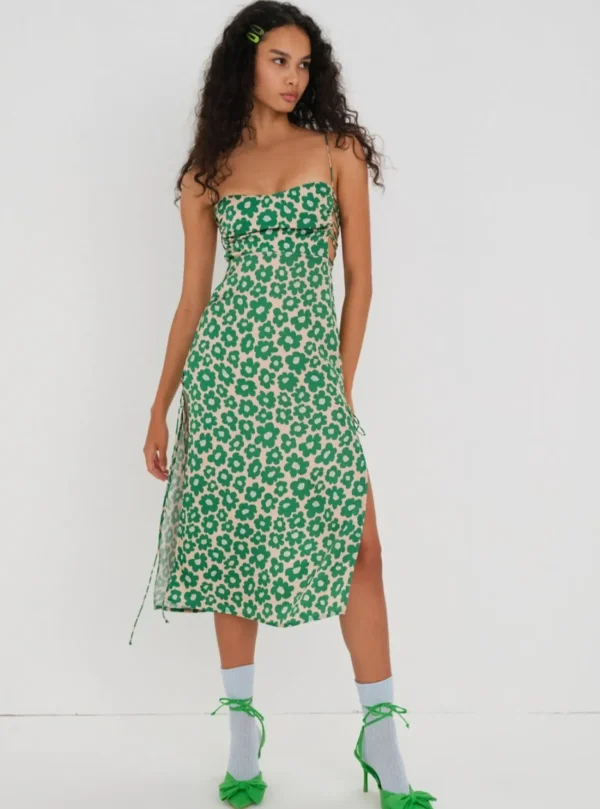 Store For Love & Lemons Lincoln Midi Dress Green