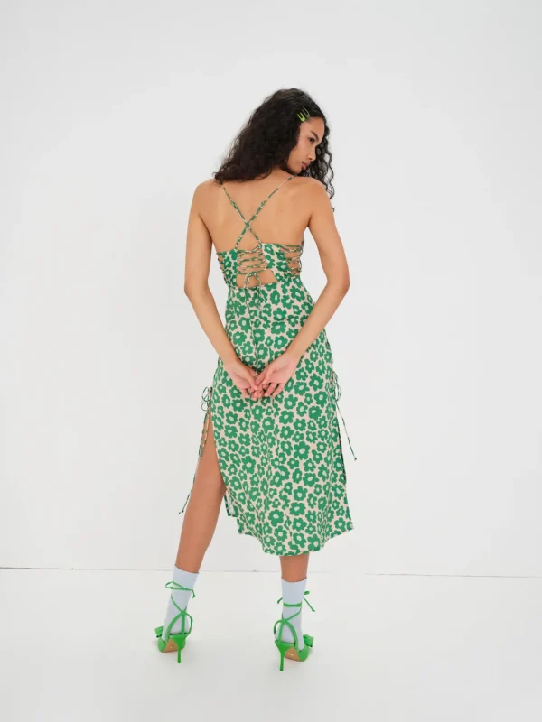 Store For Love & Lemons Lincoln Midi Dress Green