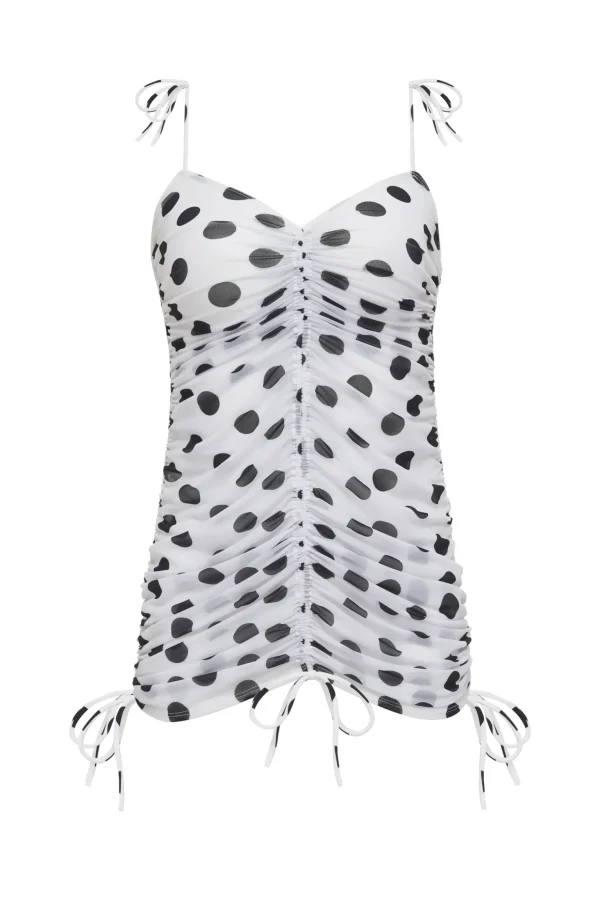 Clearance For Love & Lemons Linda Rouched Coverup White
