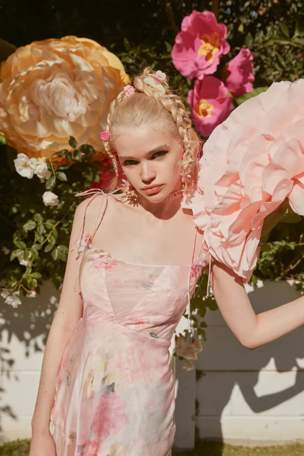 Clearance For Love & Lemons Lisa Maxi Dress Pink