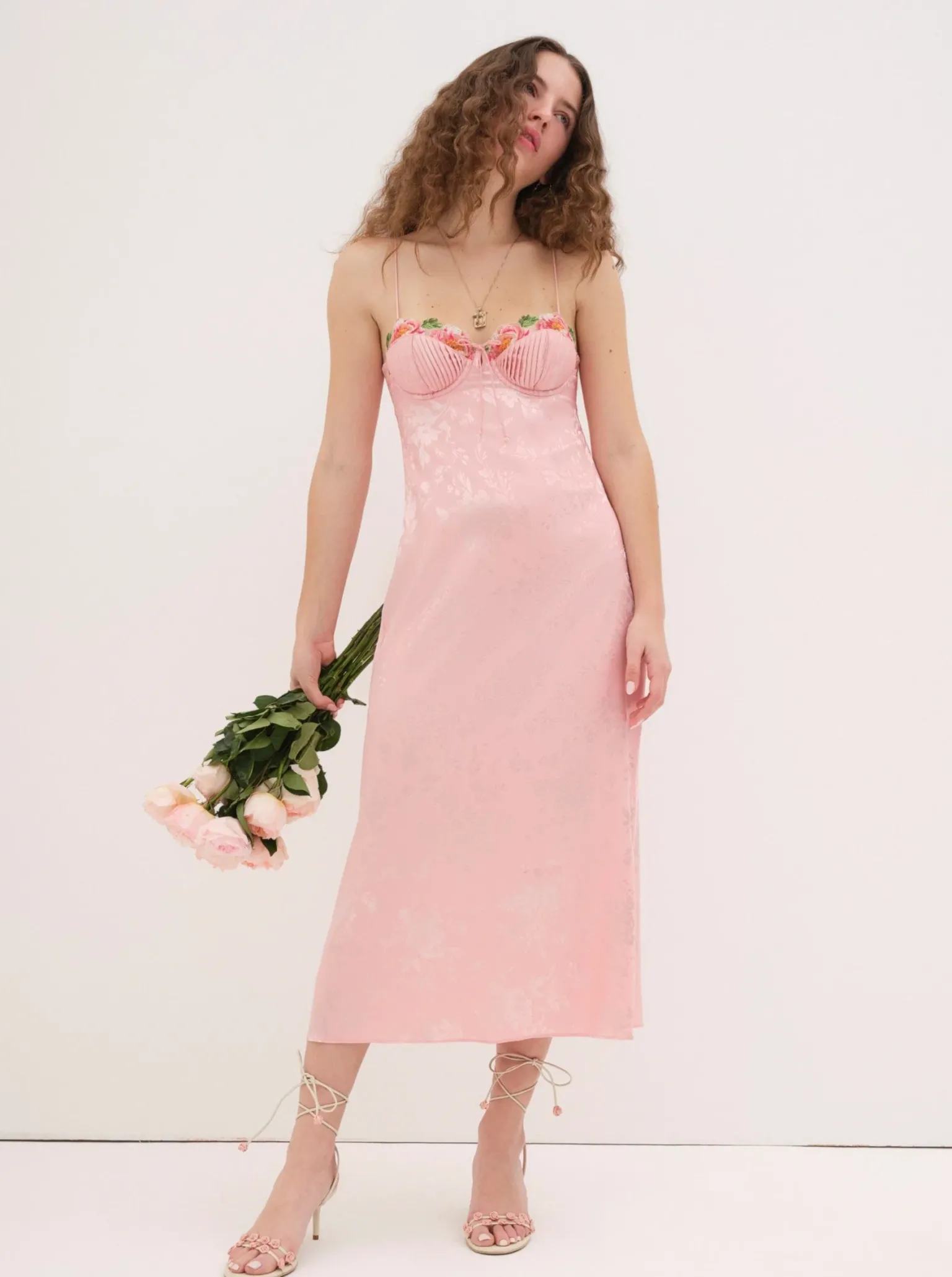 lola_midi_dress_0.webp Online For Love & Lemons Lola Midi Dress Pink