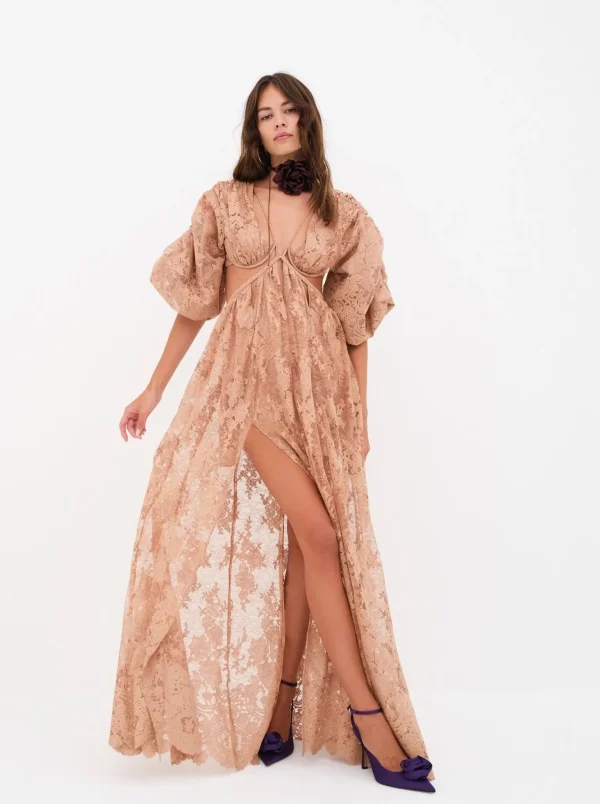 Shop For Love & Lemons Louisa Maxi Dress Neutral