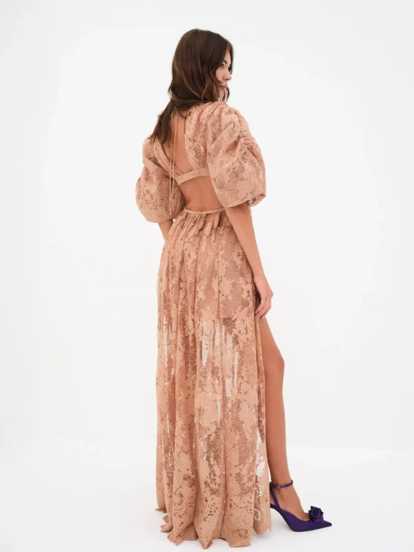 Shop For Love & Lemons Louisa Maxi Dress Neutral