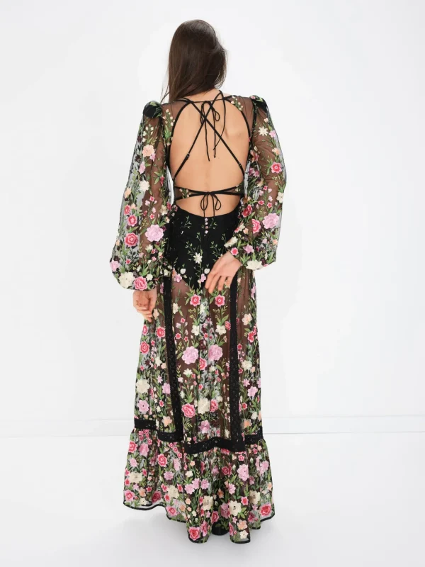 Flash Sale For Love & Lemons Luna Maxi Dress Black