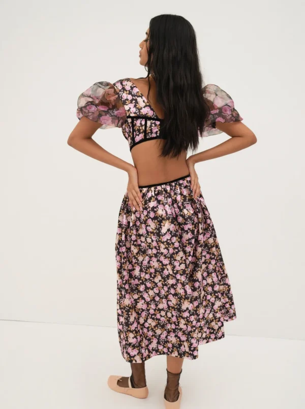 Hot For Love & Lemons Maddison Midi Dress Black