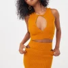 Sale For Love & Lemons Maggie Mini Skirt Orange