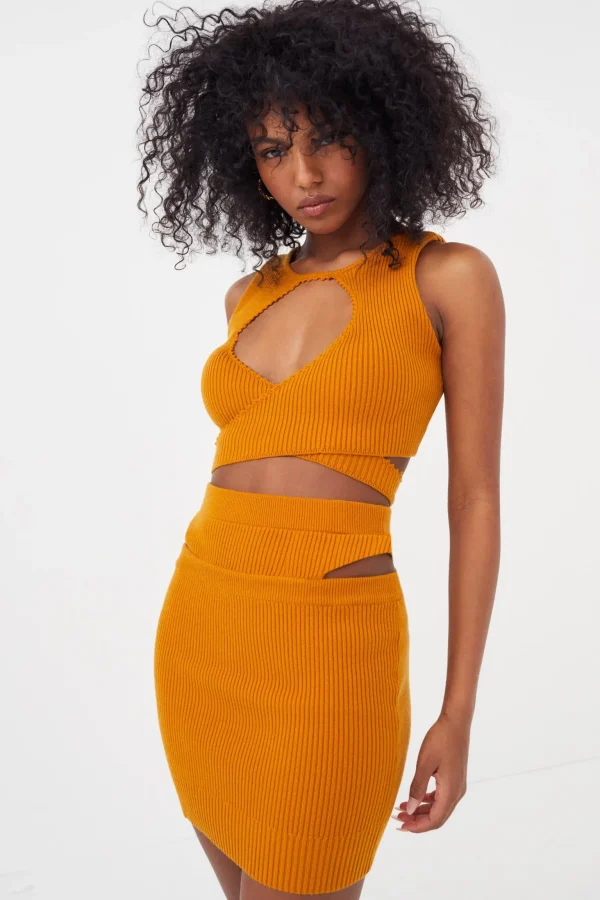 Sale For Love & Lemons Maggie Mini Skirt Orange